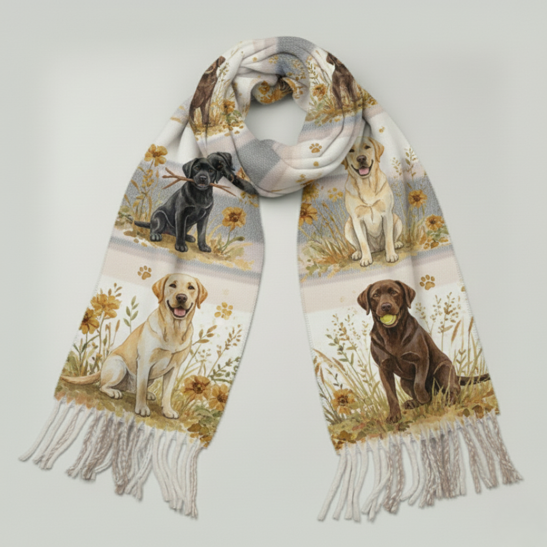 Brenna | Cozy Labrador Print Scarf