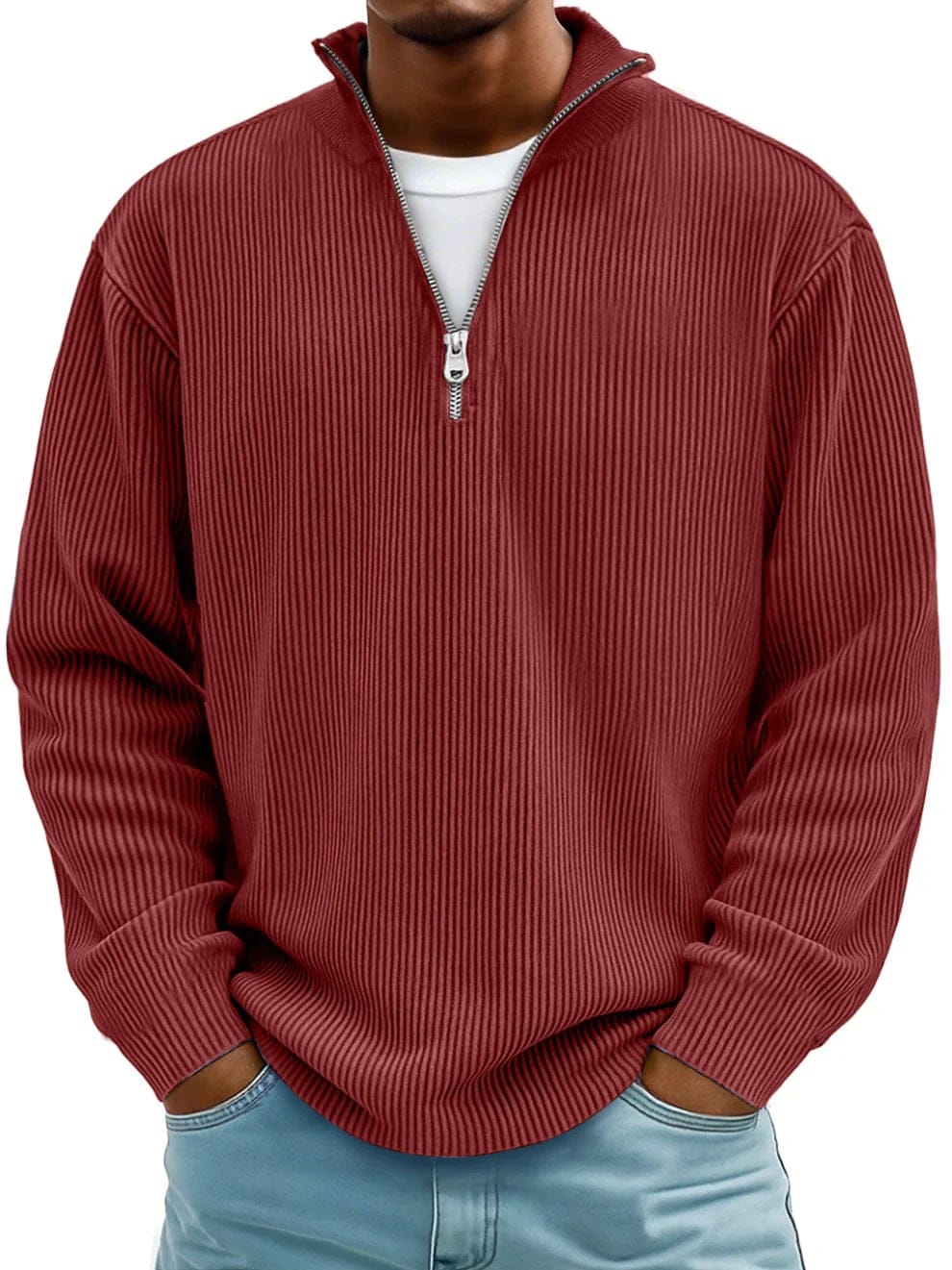 Bramble | Luxurious Cotton Half-Zip Sweater