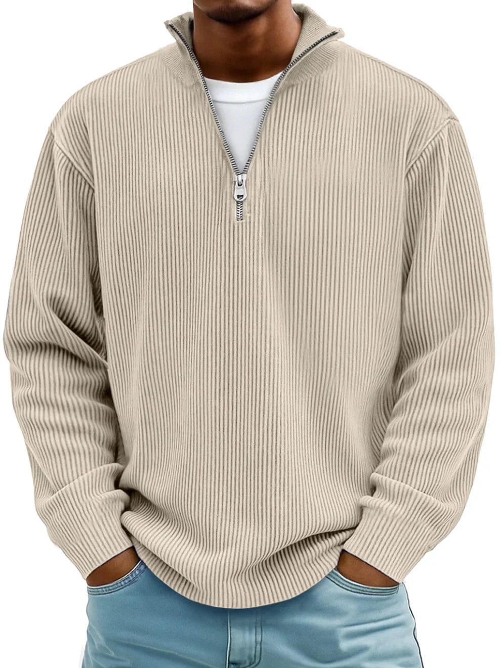 Bramble | Luxurious Cotton Half-Zip Sweater