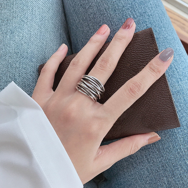 Cailín | Adjustable Layered Silver Ring (BUY 1 GET 1 FREE)