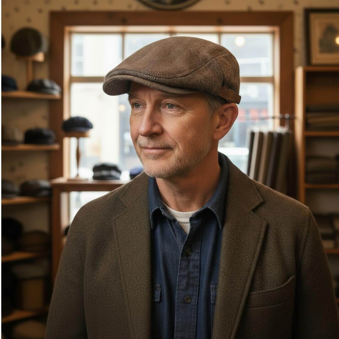 Brogue | Wool Herringbone Flat Cap (BUY 1 GET 1 FREE)