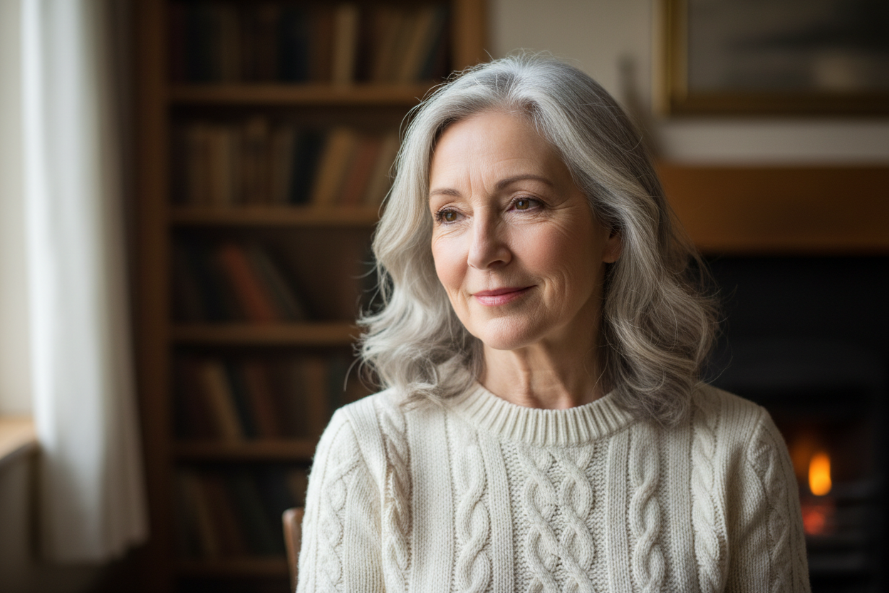 Generate a picture of an irish woman 60+ years old