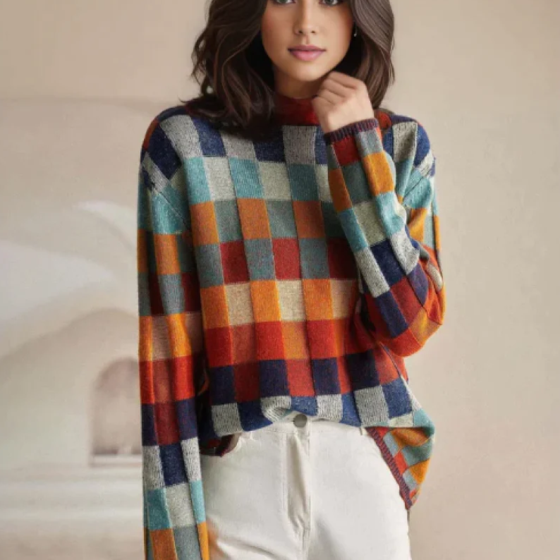 Blarney | Cozy Checked Knit Jumper