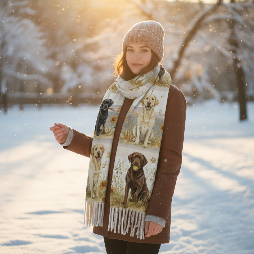 Brenna | Cozy Labrador Print Scarf