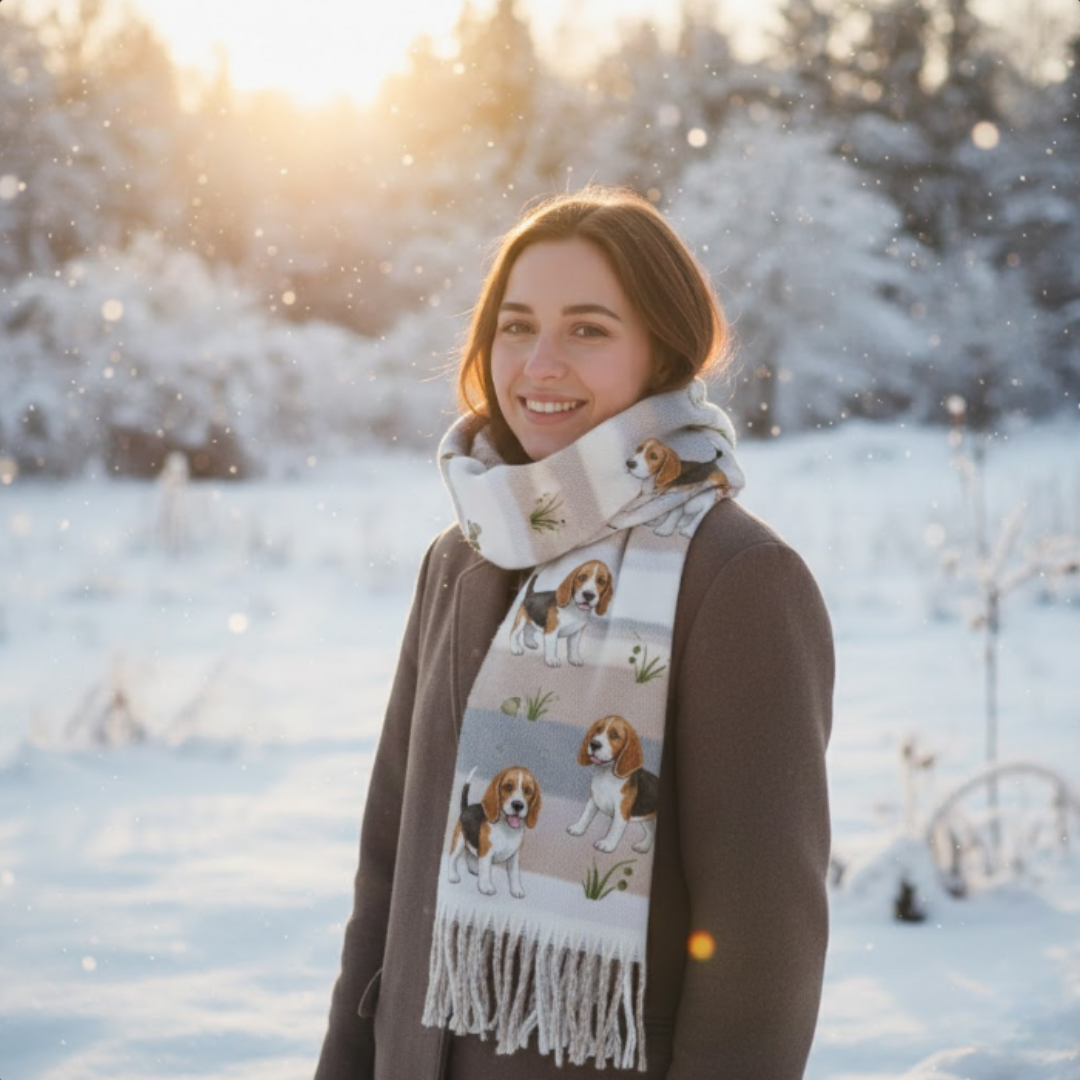 Breezy | Cozy Beagle Print Scarf