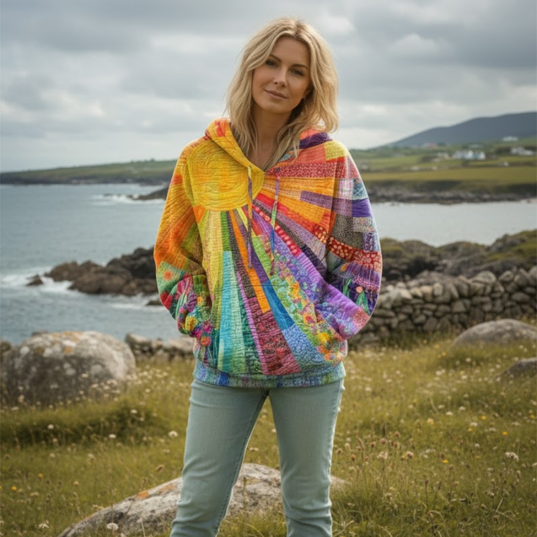Breezy | Vibrant Patchwork Hoodie