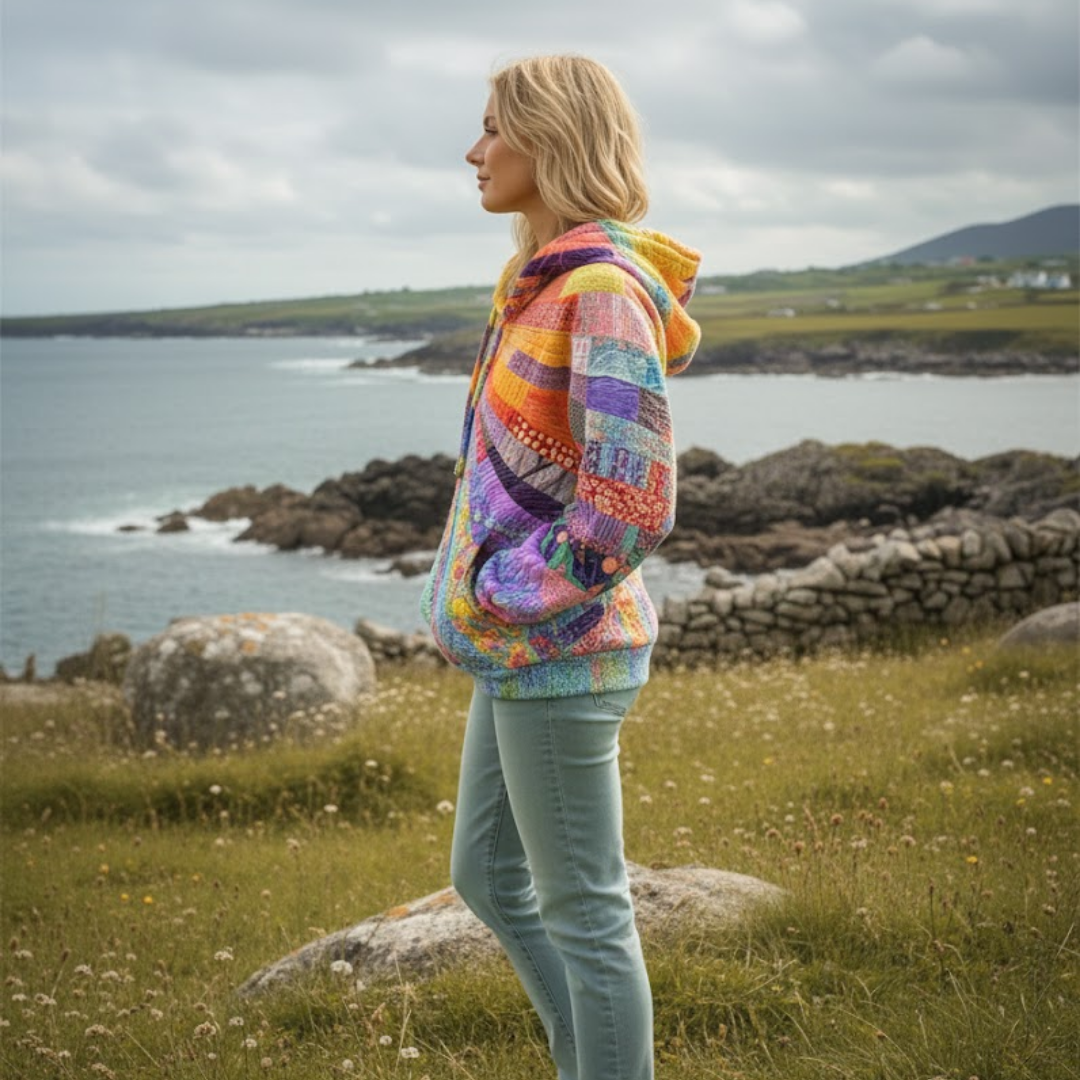 Breezy | Vibrant Patchwork Hoodie