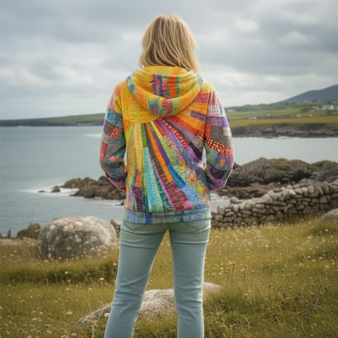 Breezy | Vibrant Patchwork Hoodie