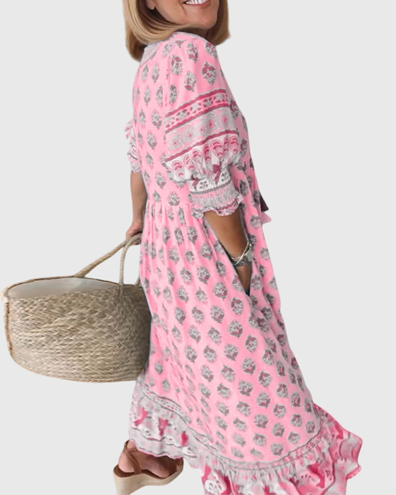 Bridie | Vibrant V-Neck Dress