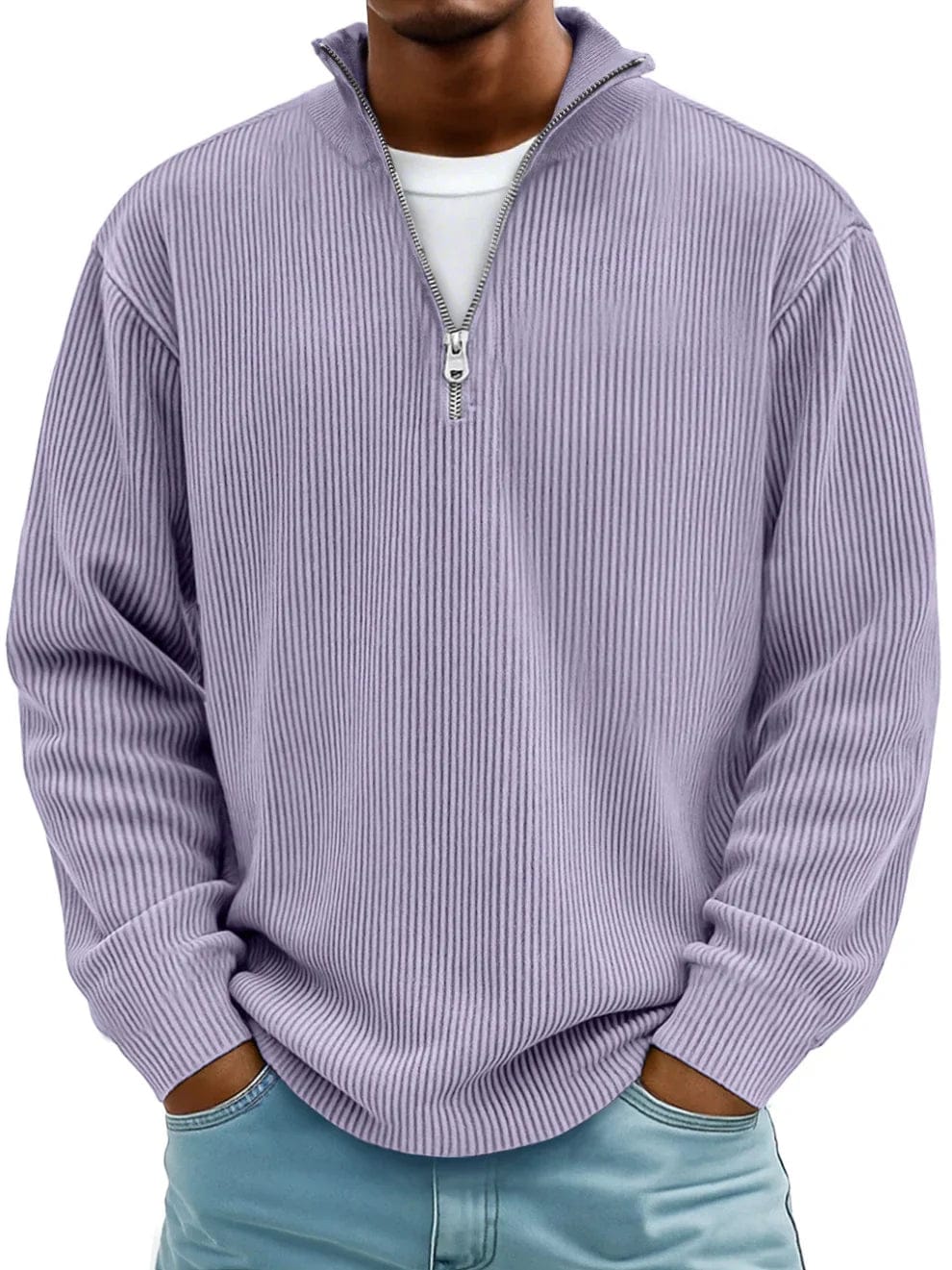 Bramble | Luxurious Cotton Half-Zip Sweater