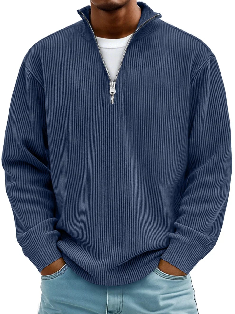 Bramble | Luxurious Cotton Half-Zip Sweater