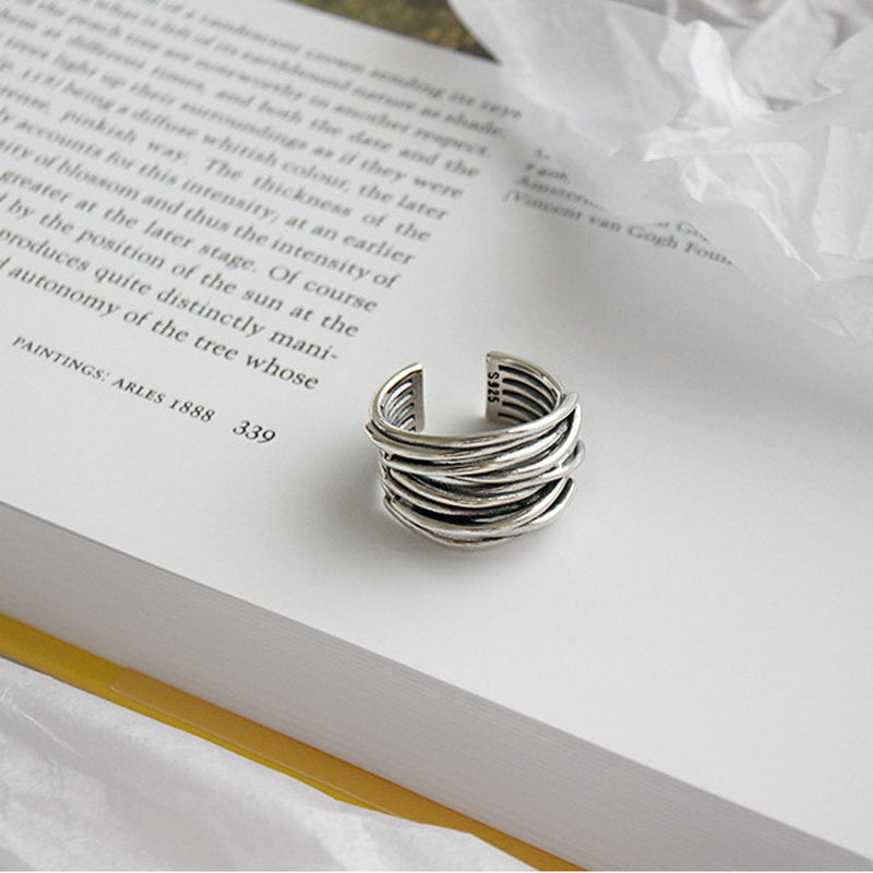 Cailín | Adjustable Layered Silver Ring (BUY 1 GET 1 FREE)