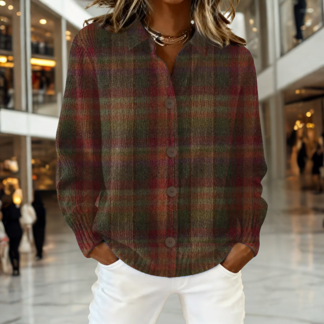 Aine | Cozy Plaid Cardigan