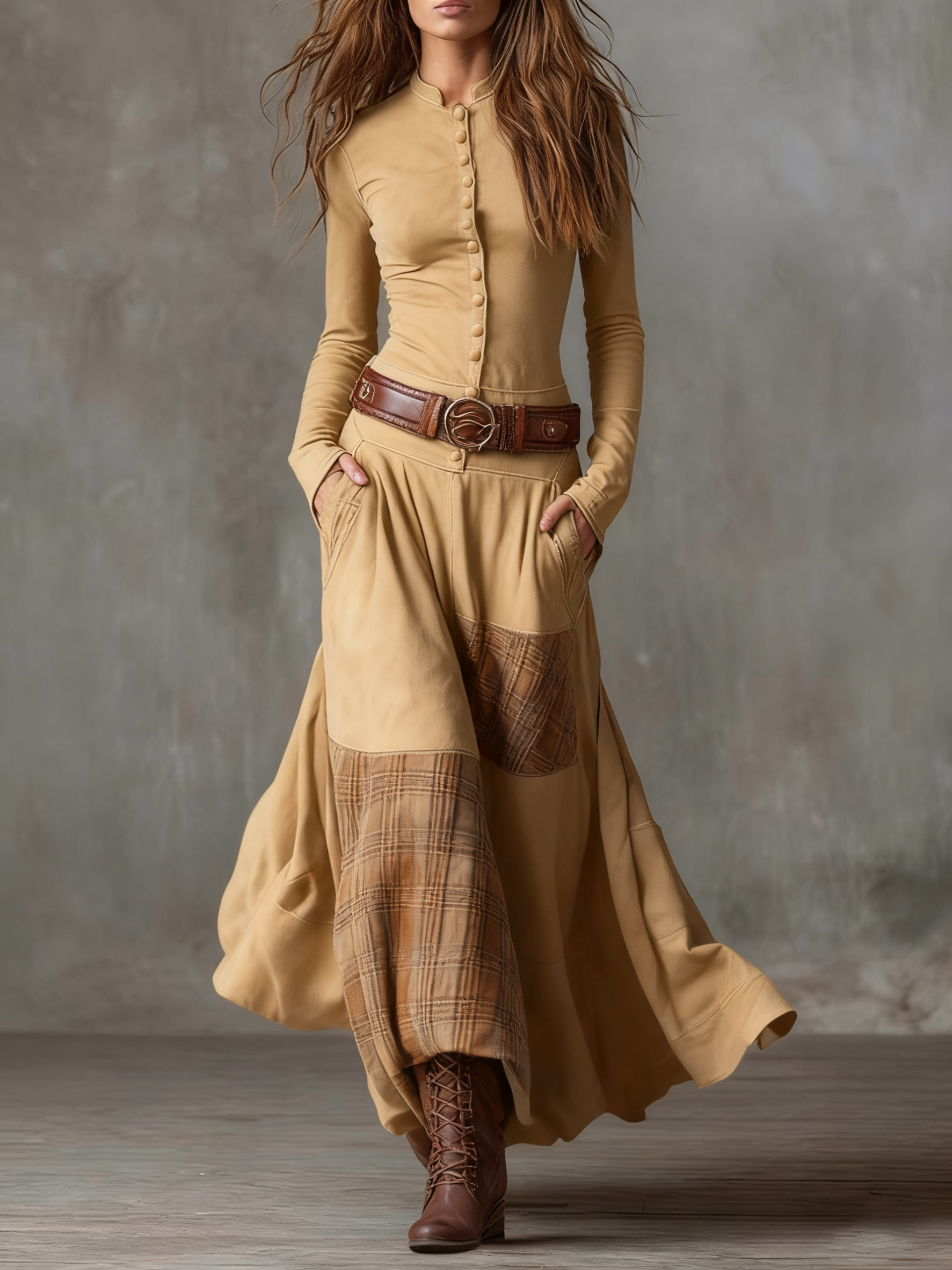 Breezy | Vintage Suede Maxi Dress