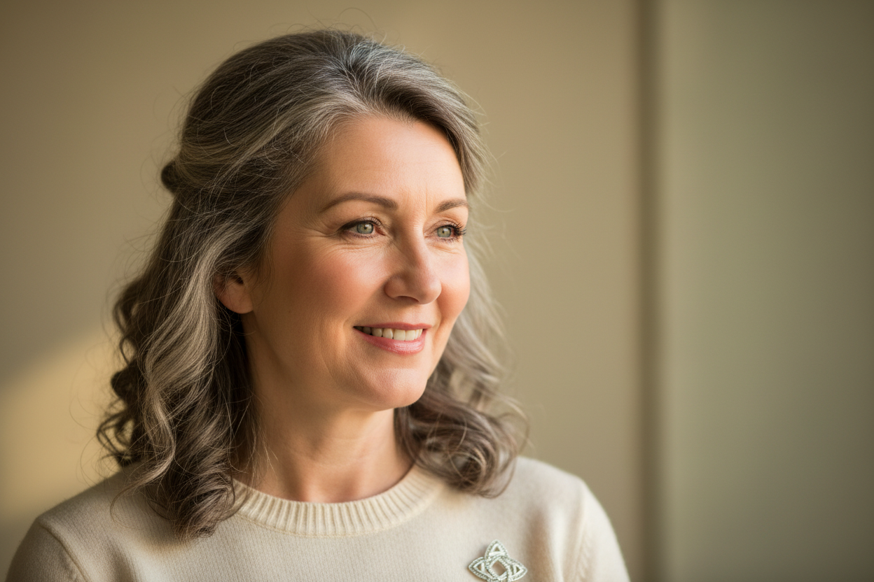 generate a picture of a Irish woman of 55+ years old