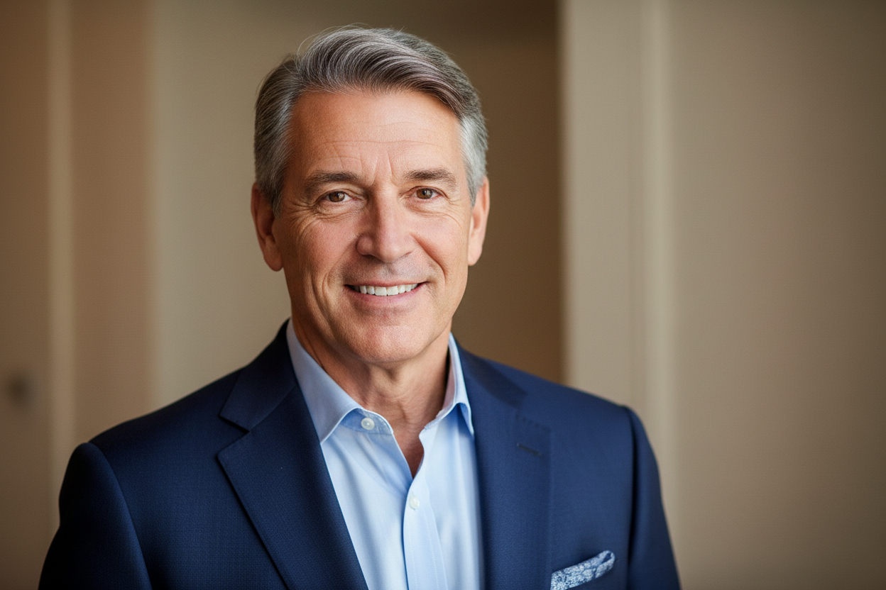 generate an image of a man of 55+ years old