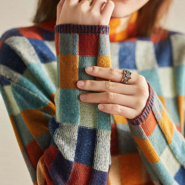 Blarney | Cozy Checked Knit Jumper